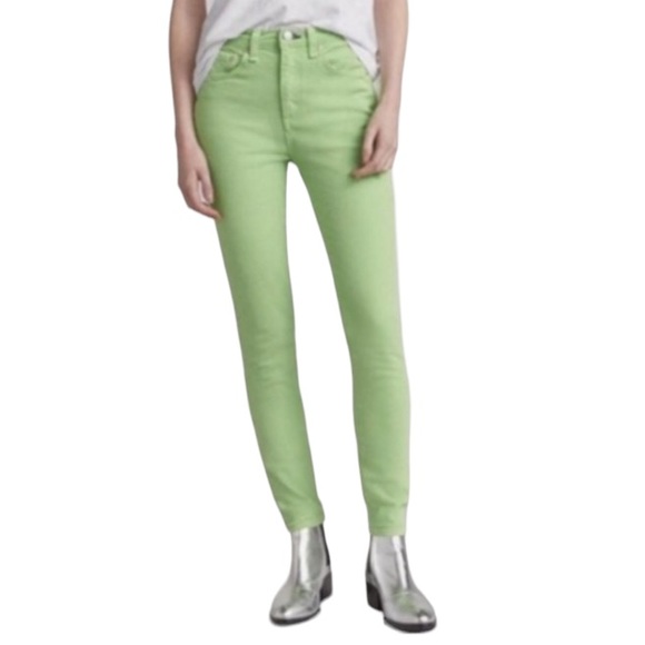 RAG & BONE High Rise Skinny Jeans, Lime, Size 23 - Picture 5 of 5
